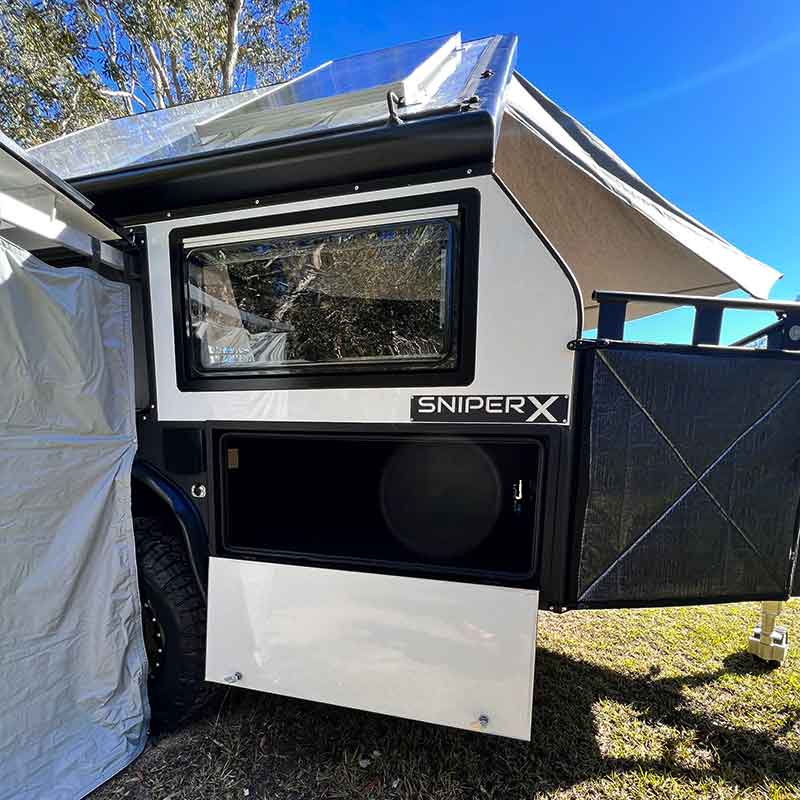 sniper x9 offroad camper trailer external storage 2023