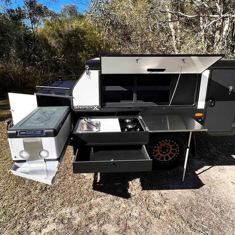 sniper x9 offroad camper trailer kitchen 2023